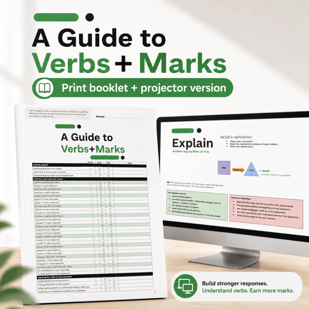 A Guide to Verbs + Marks: HSC Writing, Directive Verbs and Mark Values