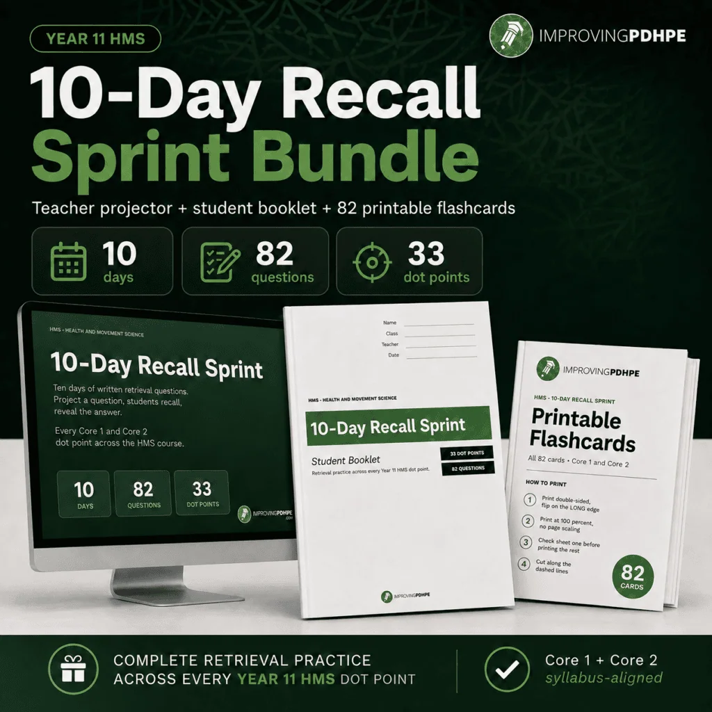 Year 11 HMS 10-Day Recall Sprint Bundle